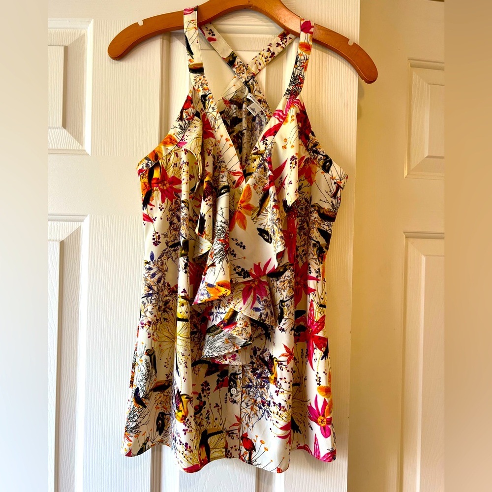 Banana Republic tropical floral print halter top Size 6